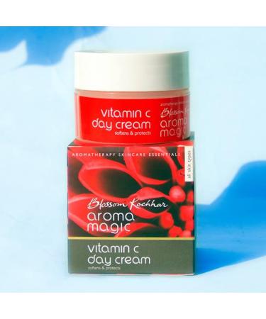 Aroma Magic Vitamin C Day Cream with SPF 15 & Aloe Vera | Anti-Aging Moisturizer for Soft Smooth Skin | Sun Protection | 200g - Buy Online on GoSupps.com