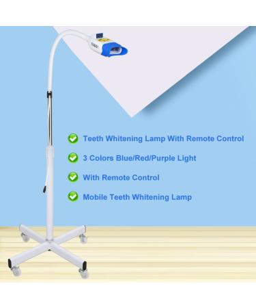 Remote Control Mobile Teeth Whitening Lamp 36W 10 LED Dental LED Teeth Whitening Accelerator 3 Colors Blue/Purple/Red Light Teeth Whitener Bleaching System with Mouth Opener/Goggles/Bibs 110V Type 1-3 Color - Buy Online on GoSupps.com