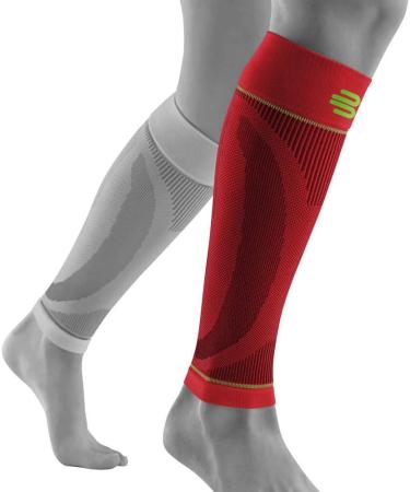 BAUERFEIND Calf Bandage Compression Sleeves - Unisex Red Leg Warmers M Long | International Shipping Available - Buy Online on GoSupps.com