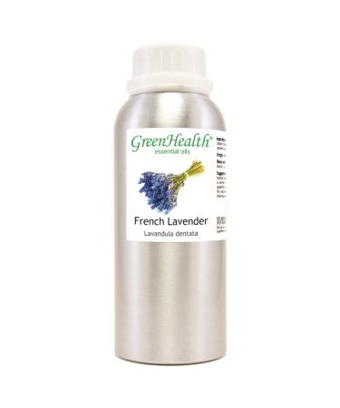 French Lavender Essential Oil 8 fl oz (237 ml) Aluminum Bottle w/Plug Cap 100% Pure Essential Oil GreenHealth