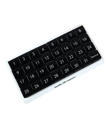 TRIPPER Monthly 31 Compartments 1 Per Day 4 Week Full Month 31 Day Black