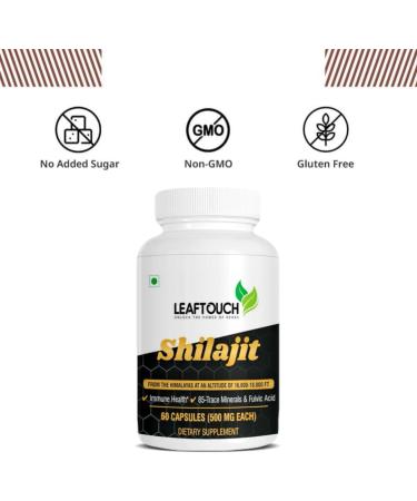 LEAFTOUCH Shilajit Supplement 60 Capsules- Pack of 1 (500 MG Each) | Lab Tested (Pack of 3) - Buy Online on GoSupps.com