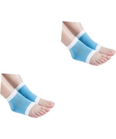 minkissy Socks Moisturizing Heel Socks for Cracked Heels Blue Open Toe spa Gel Socks for Lotion Overnight toeless spa Socks Vented Heel Socks Foot Cover Men and Women Protector Spa - Buy Online on GoSupps.com