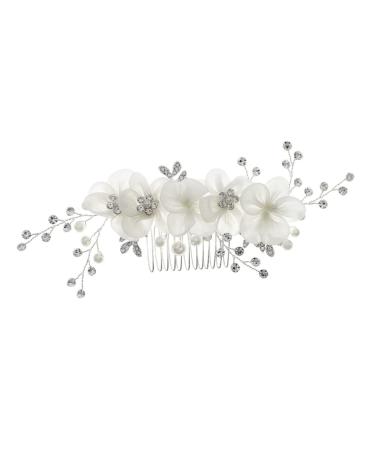 Didiseaon Flower Side Hair Comb Rhinestone Hair Comb Hair Jewels for Women Bridal Headdress Rhinestone Headpiece Bridal Headpiece Tiara Wedding Rhinestones Bride Accessories