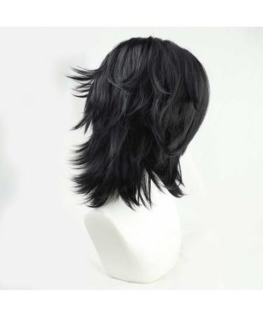 Maoma Cosplay Wig for Tokyo Revengers Kokonoi Hajime | Black Synthetic Wig with Free Cap | Perfect for Halloween & Everyday Cosplay - Buy Online on GoSupps.com