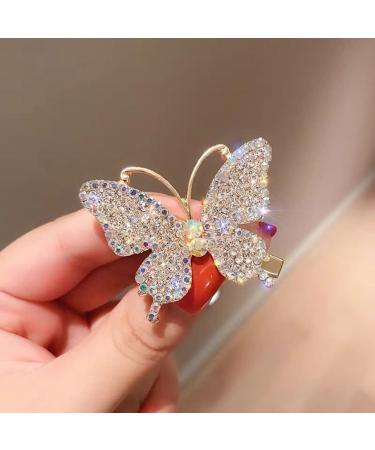 Sparkling Butterfly Hair Clips for Girls & Women | Aesthetic Gold & Silver Rhinestone Metal Crocodile Hair Accessories - International Shipping - Buy Online on GoSupps.com