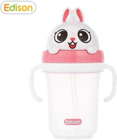Edison Friends 3D Non-Spill Straw Cup - BPA Free, Platinum Silicone, White Rabbit Design | 10.1 Oz - Made in Korea - Buy Online on GoSupps.com