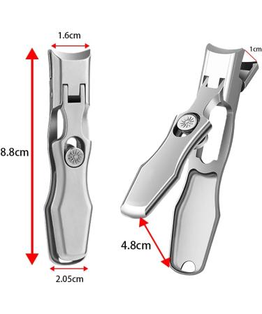 Nail Clippers Ultra Toe with Catcher Anti Splash Steel Heavy Duty Thick Nail Cutter Wide Jaw Toenail Fingernail Silver - Buy Online on GoSupps.com