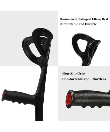 Foldable Forearm Crutches for Height 140-190cm Ergonomic Crutches for Adults Non-Slip Rubber Feet 10 Stops Height Adjustable Multifunction Crutches (2 pcs) Journey - Buy Online on GoSupps.com