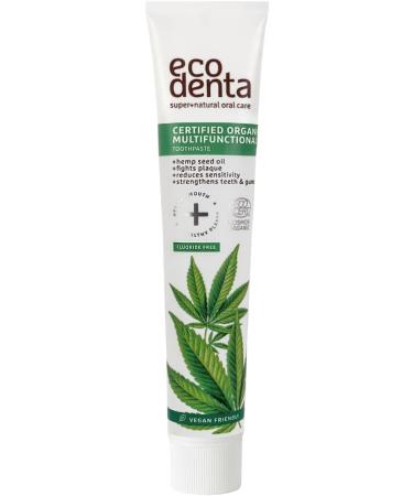 Ecodenta Multifunctional Fluoride Free Toothpaste 75 ml Certified Organic Toothpaste with Potassium Citrate Matcha Aloe Vera Juice Peppermint Essential Oil - Buy Online on GoSupps.com