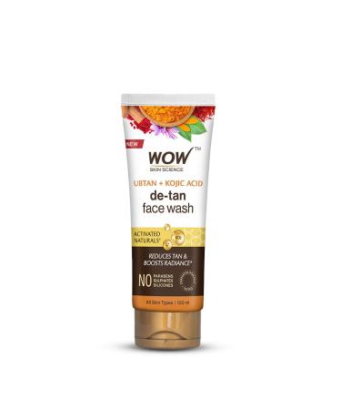 WOW Skin Science Ubtan Face Wash with Chickpea Flour Turmeric Saffron Almond Extract Rose Water & Sandalwood Oil - No Sulphate Parabens Silicones & Color - 100 mL