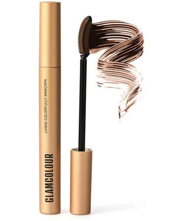 Mascara Maigre Couleur Magique 1/4 Pcs Mascara De Longueurs Saines Imperm able Color Mascara Maigre Curling pais (Fris Brun)