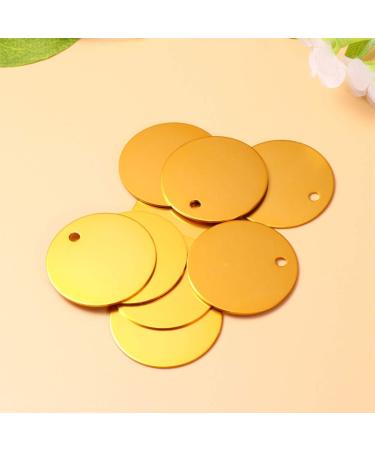 Milists 25 Pack Aluminum Alloy Round Blank Tags for Pets - DIY Dog Traction Rope Accessories - Yellow 5cm (1.4in) - Buy Online on GoSupps.com