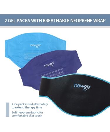 NEWGO Gel Ice Pack 2 Pack for Back Pain Relief - Hot Cold Packs Belt for Injuries, Sciatica, Herniated Disc, Muscle Spasms - Buy Online on GoSupps.com