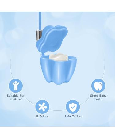 5PCS Milk Teeth Storage Box for Babies - Toddler Teeth Keepsake Case with Necklace - Pink/Yellow/White/Purple/Green - Buy Online on GoSupps.com