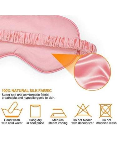 Silk-like Pink Sleep Eye Mask with Elastic Strap Headband - Lightweight & Comfortable for Men and Women, Perfect for Traveling - Buy Online on GoSupps.com