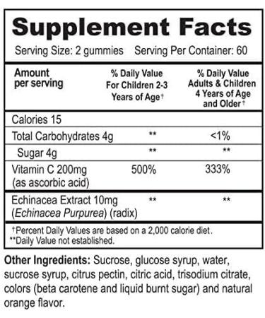 Natvites Kids' Vitamin C with Echinacea Pectin Gummies - 120 Count (Pack of 1) - Buy Online on GoSupps.com