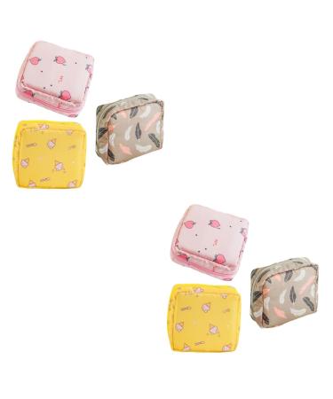 Healeved 6 pcs Storage bags for women's bandages Storage bags for women's bandages zipper pocket for menstrual tinge menstrual tinge Oxford fabric cute tampon girls