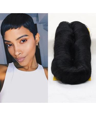 Black Human Hair 27 Piece Quick Weave Bump Hair + Free Closure - Short Hair Pieces for Black Women (1B) - Buy Online on GoSupps.com