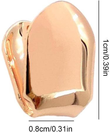 Gold Caps for Teeth - 14k Gold Finish Gold Tooth Caps | Small Single Tooth Top Gold Plated Single Tooth Caps Plain Single Tooth Caps for Stylish and Eye Catching Look Rose Gold - Buy Online on GoSupps.com
