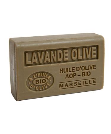 Savon de Marseille - Nourishing French Soap Made With Pure Organic Olive Oil and Shea Butter - Lavender Olive Fragrance - 125 Gram Bar