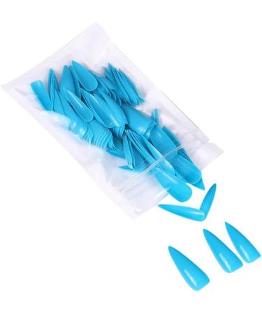 dijiusidy 1 Set Press on Nails Almond Fingernails Stick Solid Color Full Cover Art Decals Salon Supplies DIY Decorations No.9 blue - Buy Online on GoSupps.com