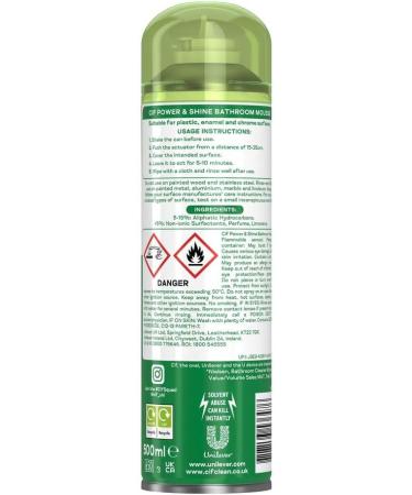 Cif Power & Shine Citrus Mousse Bathroom Cleaner Spray 500ml Soapscum and daily dirt remover 5 pieces + Gift for You: Organza small bag - Buy Online on GoSupps.com