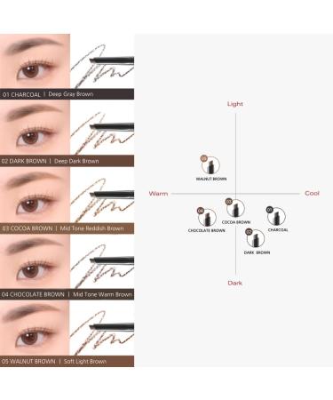 BBIA Last Auto Eyebrow Pencil - Waterproof Longlasting Vegan Brow Definer with Dual-Sided Brush - 5 Colors (02 Dark Brown R) for Perfect Shaping & Defining - International Shipping Available - Buy Online on GoSupps.com