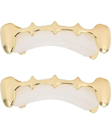 Custom Fit Vampire Hip Hop Teeth Grillz Set - Gold Dracula Teeth for Rappers & Halloween Cosplay - Buy Online on GoSupps.com
