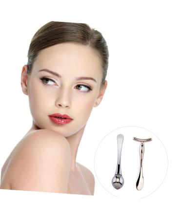 Double-End Facial Mask Spoon Set - Portable Beauty Scoop & Eye Cream Applicator | 9.6x3.5cm Silver - Buy Online on GoSupps.com