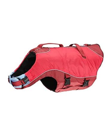 Kurgo Surf n Turf Dog Life Jacket - Flotation Life Vest for Swimming and Boating - Dog Lifejacket with Rescue Handle and Reflective Accents - Machine Washable - Red/Blue, Small Red S (Neck: 12"-23", Girth: 18"-25", Back: 12.25") Old Packaging