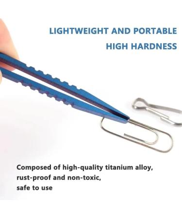 Portable Tweezer Mini Titanium Alloy Tweezer EDC Stainless Steel Tweezers Outdoor Tool for Travel Camping Home Mountaineering for Hobby Electronics Model Making or Travel Hiking(Blue). - Buy Online on GoSupps.com