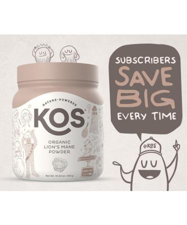 KOS Organic Lion's Mane Powder - Natural Nootropic Superfood - Vegan Functional Mushroom Plant Based USDA Certified Non-GMO Soy & Gluten-Free - 104 Servings - Buy Online on GoSupps.com