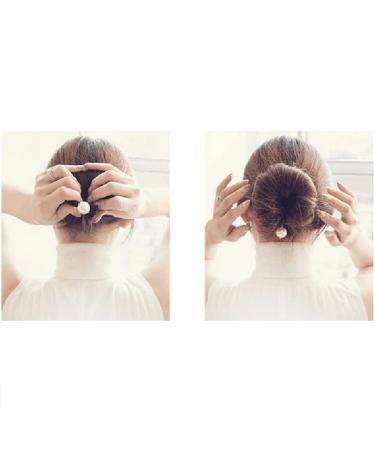 Magic Donut Bun Maker with Pearl Beads - Foam Sponge Hair Styling Tools & Accessories for Women & Girls - 3 Pieces (Black) - Buy Online on GoSupps.com