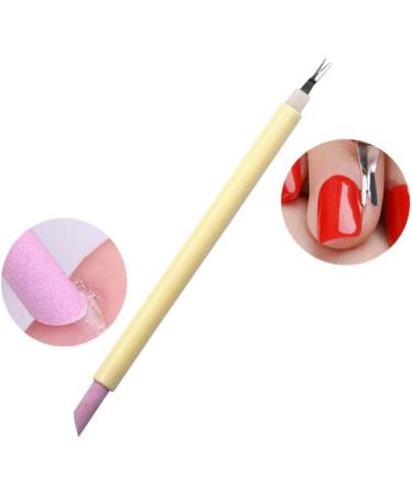 Lurrose 2pcs Stone Sanding Nail File Cuticle Trimmer Remover Pusher Dead Skin Callus Removal Fork Practical Nail Art Buffing Tools - Buy Online on GoSupps.com