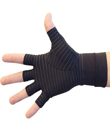 Copper Arthritis Gloves - Compression Gloves for Arthritis Relief in Hands & Fingers - Size Medium (1 Pair) Black - Buy Online on GoSupps.com