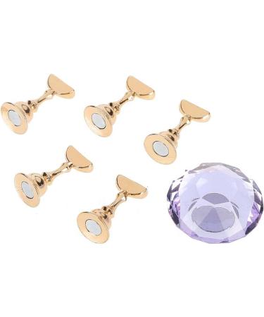 4 Colors Magnetic Nail Tips Stand Magnetic Nail Tips Practice Stand Crystal Alloy Holder Nail Art Display Stand(Purple) - Buy Online on GoSupps.com