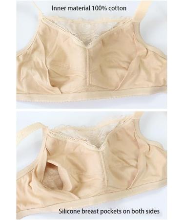 Women's Post-Operation Mastectomy Silicone Breast Shape Bag & Lace Wireless Bralette - Size 38/85C - Black - Buy Online on GoSupps.com