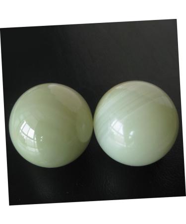 Partykindom Hand Health Balls - Chinese Massage & Gymnasium Balls in Green & White Jade - Perfect for Wrist Exercise & Relaxation - Buy Online on GoSupps.com