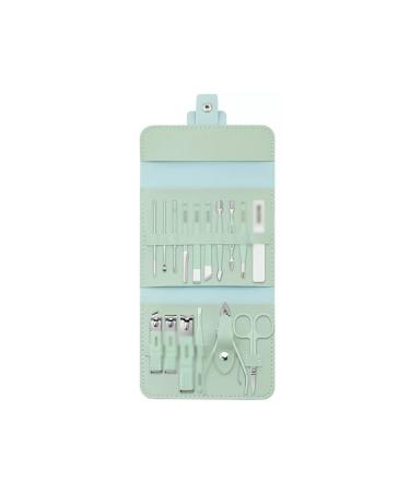 Nail Clippers Stainless Steel Pedicure Kits Personal Nail Care Tool Cutter Care Tweezers for Everyday use (Color : Green)