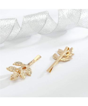 Olbye Leaf Hair Clip Set - Dainty Gold Barrette Pins for Women and Girls - Buy Online on GoSupps.com