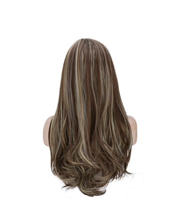 BGHJUE Brown Long Straight Synthetic Hair Wig with Blonde Highlights - Women's Daily Side Part Style - Buy Online on GoSupps.com