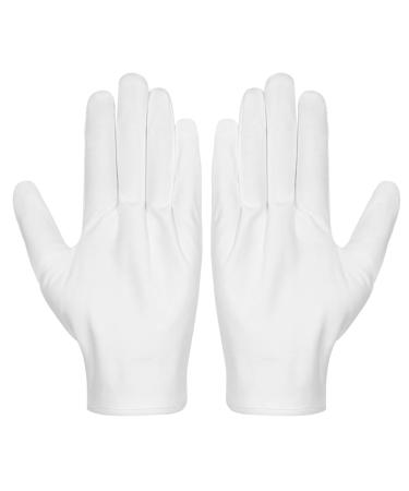Cotton Gloves Selizo 3 Pairs White Cotton Gloves Coin Gloves for Women Men Eczema Dry Hands Moisturizing Serving Archival Cleaning Jewelry Silver Inspection