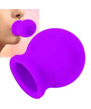Lip amplifier plumper soft silicone-fleeing lip-enhancer plum girdle fast-facing massage silicone lip pump with brush (purple)
