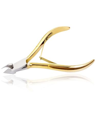 AAProTools 4" Professional Cuticle NIPPERS Acrylic Nail Clippers with Gold Handle