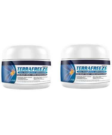 TERRAFREEZE Extra Strength Pain Relief Cream for enhanced support of Joints Muscle Back Neck Shoulder Elbow Hand & Knee Pain Formulated with Natural Active ingredients (Package of 2 6oz)