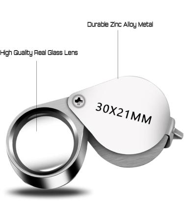 30x Pocket Jewelers Loupe Magnifier 21mm Foldable - Ideal for Gems, Diamonds, Coins, Stamps, Antiques and More - Buy Online on GoSupps.com