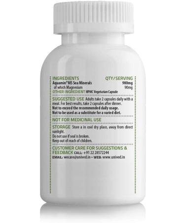 Kavir Marine Magnesium Natural Aquamin Magnesium from Sea Water Supports Enzyme Function & Energy Production 60 Vegan Capsules - Buy Online on GoSupps.com