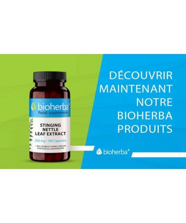 Nettle Extract with Iron - High Dosage - 100 Capsules of 250 mg - Food Supplement for Hair Prostate and Hydric Balance - Up to 1000 mg per Day BIOHERBA - Buy Online on GoSupps.com