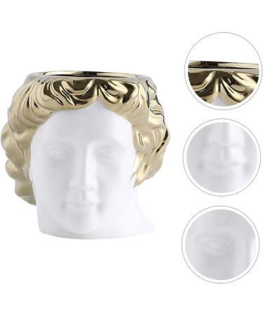 NOLITOY Cosmetic Brush Organizer 1pc David Makeup Brush Bucket Toothbrush Holder Multifunction Makeup Brush Organizer 10.5x10.2cm Golden - Buy Online on GoSupps.com